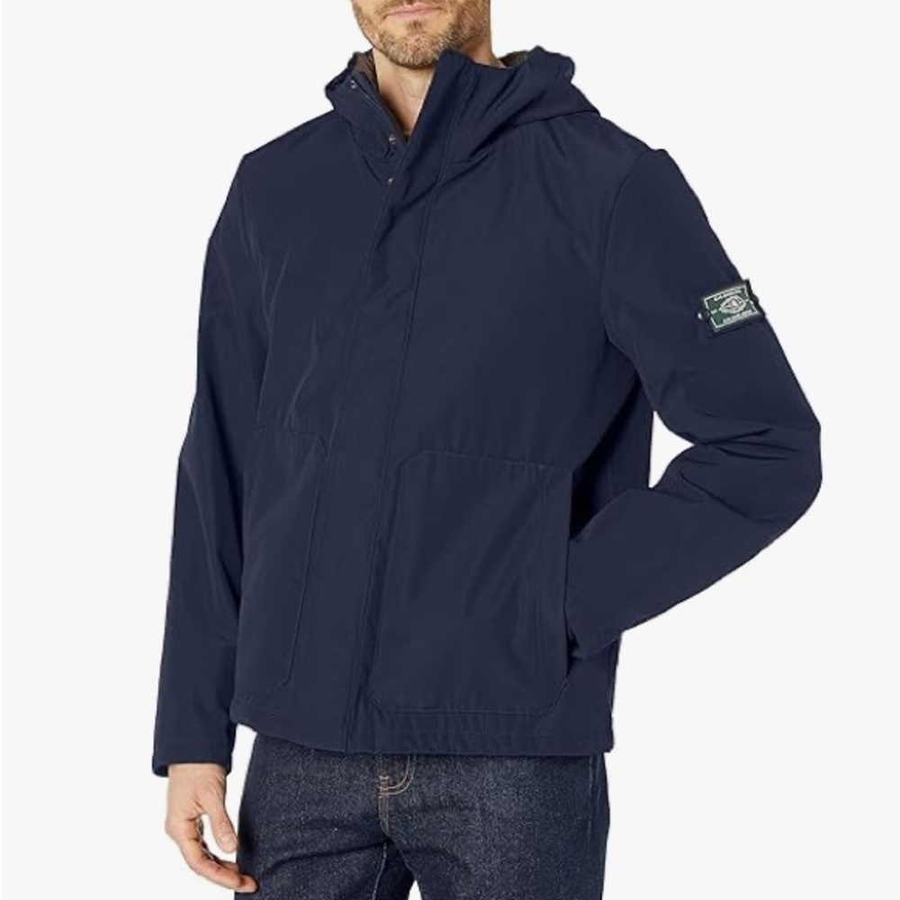 G.H. Bass & Co. Navy Hooded Windbreaker Jacket